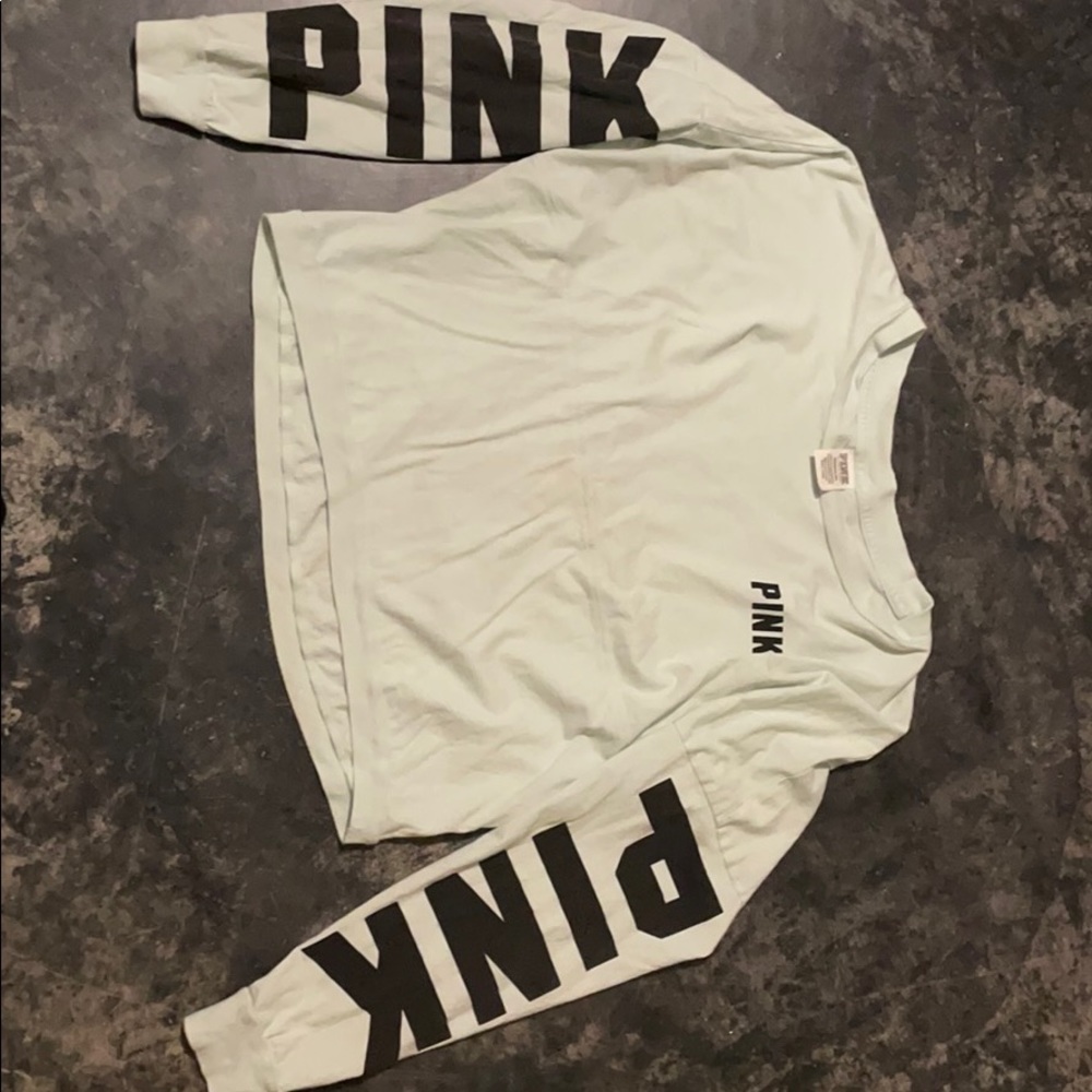 Pink long sleeve crop shirt
